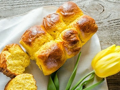 Pumpkin Brioche A very moist and sweet dinner roll, that would pair nicely with your turkey dinner