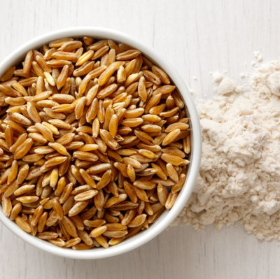 Khorasan_Baking Ingredients Khorasan (Triticum turgidum ssp. turanicum) is an “ancient wheat” grain.