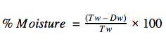 Moisture content formula