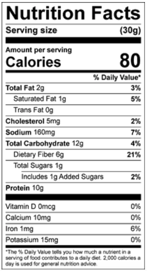 MGP hard pretzel nutrition facts.