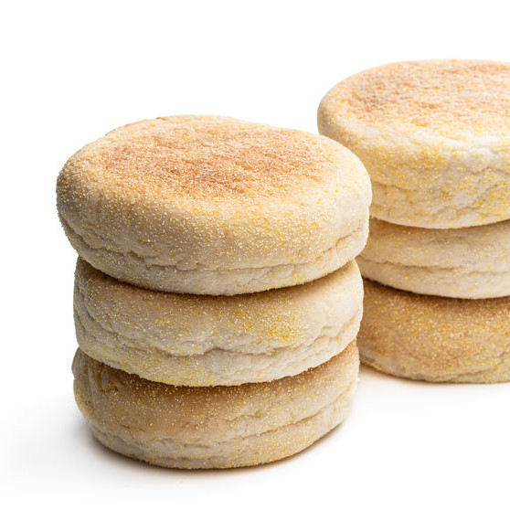 English muffins English muffins are characterized by chewy texture with light air pockets.