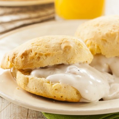 Baking powder adds volume in batters like biscuits with no acid.