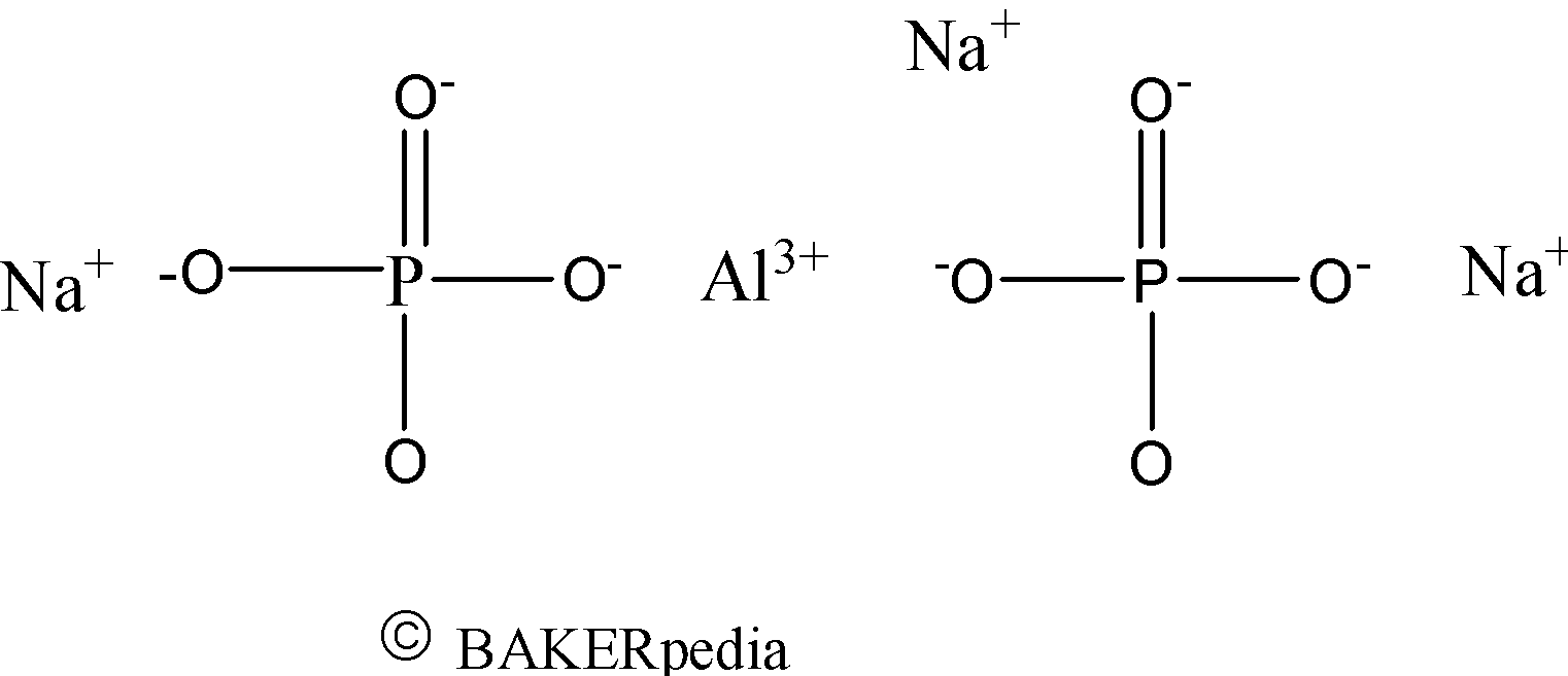 Chemical structure of sodium aluminum phosphate.